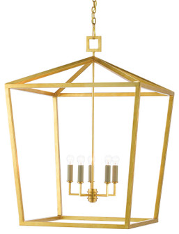 Denison Five Light Lantern in Contemporary Gold Leaf (142|90000404)