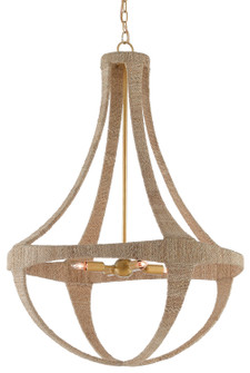 Ibiza Four Light Chandelier in Natural/Dark Contemporary Gold Leaf (142|90000385)