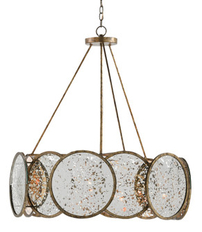 Oliveri Six Light Chandelier in Pyrite Bronze/Antique Mirror (142|90000277)