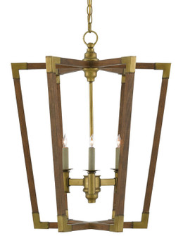 Bastian Three Light Lantern in Chestnut/Brass (142|90000220)
