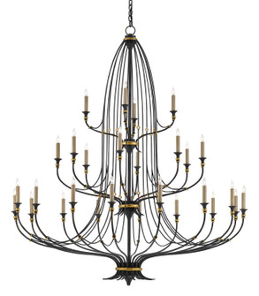 Folgate 28 Light Chandelier in French Black/Gold Leaf (142|90000213)