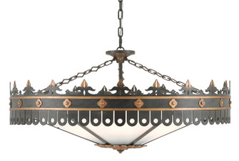 Berkeley Six Light Chandelier in Antique Gold/Moss Gray (142|90000181)