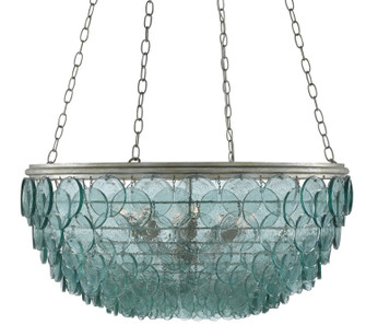 Quorum Eight Light Chandelier in Clear/Silver Leaf (142|90000140)
