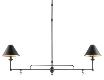 Prosperity Two Light Chandelier in French Black/Contemporary Gold Leaf Interior (142|90000114)