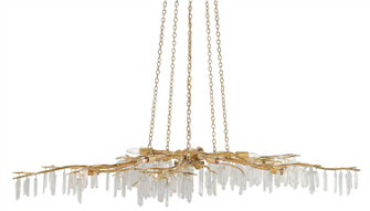 Forest Light Ten Light Chandelier in Washed Lucerne Gold/Natural (142|90000040)