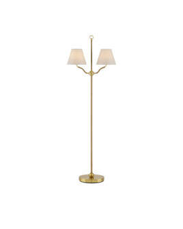 Sirocco Two Light Floor Lamp in Antique Brass/Natural (142|80000116)
