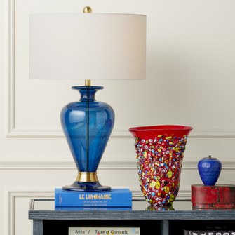 Aladdin One Light Table Lamp in Clear Blue/Antique Brass (142|60000839)