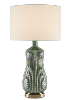 Mamora One Light Table Lamp in Green/Antique Brass (142|60000673)