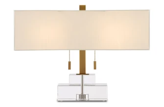 Chiara Two Light Table Lamp in Clear/Antique Brass (142|60000602)