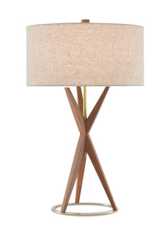 Variation One Light Table Lamp in Teak/Brushed Brass (142|60000547)