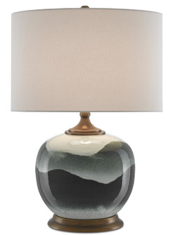 Boreal One Light Table Lamp in White/Green/Antique Brass (142|60000109)