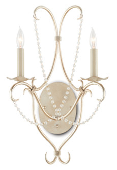 Crystal Lights Two Light Wall Sconce in Silver Leaf/Crystal (142|5980)
