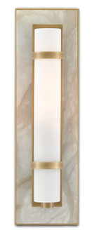 Bagno One Light Wall Sconce in Natural Alabaster/Antique Brass/Opaque/White (142|58000016)