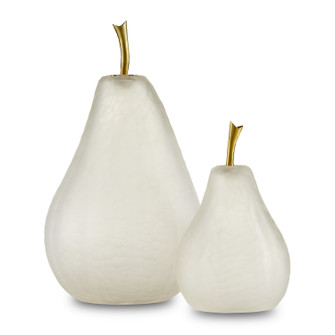 Glass Pear Pear Set of 2 in Matte Frost/Brass (142|12000641)