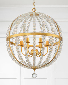 Roxy Six Light Chandelier in Antique Gold (60|ROXA9006GA)