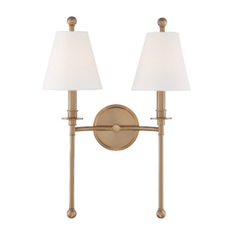 Riverdale Two Light Wall Sconce in Aged Brass (60|RIV383AG)