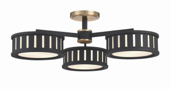 Kendal Six Light Semi Flush Mount in Vibrant Gold + Black Forged (60|KEN8300VGBF)