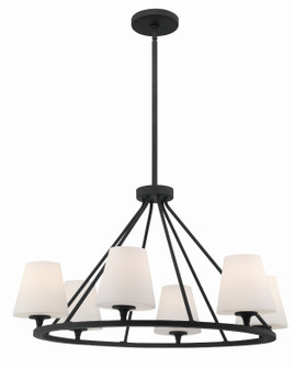 Keenan Six Light Chandelier in Black Forged (60|KEEA3006BF)