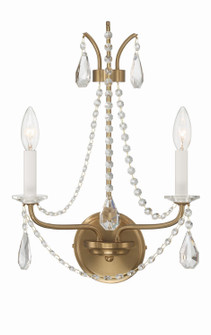 Karrington Two Light Wall Sconce in Aged Brass (60|KAR90902AGCLMWP)