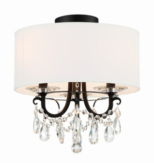 Othello Three Light Semi Flush Mount in Matte Black (60|6623MKCLMWPCEILING)