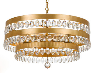 Perla Six Light Chandelier in Antique Gold (60|6108GA)