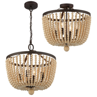 Rylee Four Light Semi Flush Mount in Forged Bronze (60|604FBCEILING)