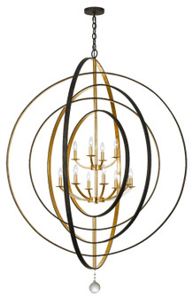 Luna 12 Light Chandelier in English Bronze + Antique Gold (60|590EBGA)