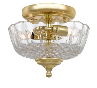 Ceiling Mount Two Light Semi Flush Mount in Polished Brass (60|55SFPB)