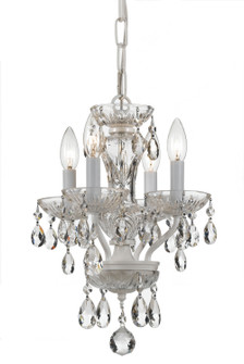 Traditional Crystal Four Light Mini Chandelier in Wet White (60|5534WWCLS)