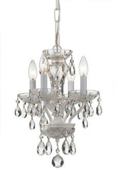 Traditional Crystal Four Light Mini Chandelier in Wet White (60|5534WWCLI)