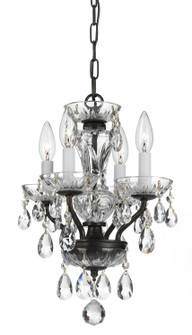 Traditional Crystal Four Light Chandelier in English Bronze (60|5534EBCLSAQ)