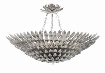 Broche Eight Light Semi Flush Mount in Antique Silver (60|519SACEILING)