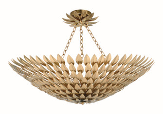 Broche Eight Light Semi Flush Mount in Antique Gold (60|519GACEILING)