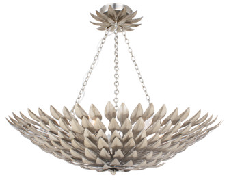 Broche Six Light Semi Flush Mount in Antique Silver (60|517SACEILING)