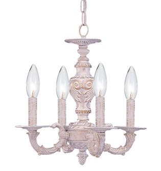 Paris Market Four Light Mini Chandelier in Antique White (60|5124AW)