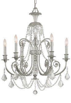 Regis Six Light Chandelier in Olde Silver (60|5116OSCLS)