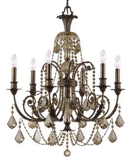 Regis Six Light Chandelier in English Bronze (60|5116EBGTMWP)