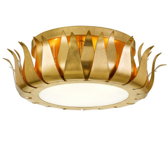 Broche Three Light Flush Mount in Antique Gold (60|510GA)