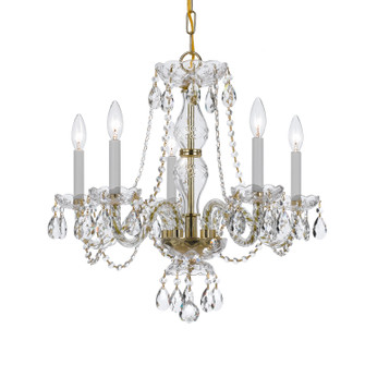 Traditional Crystal Five Light Chandelier in Polished Brass (60|5085PBCLSAQ)