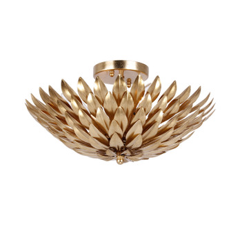 Broche Four Light Semi Flush Mount in Antique Gold (60|505GA)