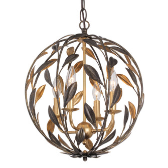 Broche Four Light Mini Chandelier in English Bronze / Antique Gold (60|504EBGA)