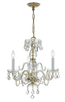 Traditional Crystal Three Light Mini Chandelier in Polished Brass (60|5044PBCLMWP)