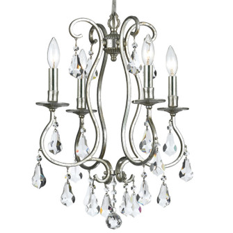 Ashton Four Light Mini Chandelier in Olde Silver (60|5014OSCLMWP)