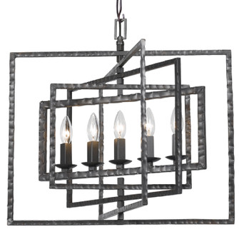 Capri Five Light Chandelier in Raw Steel (60|336RS)