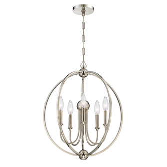 Sylvan Five Light Chandelier in Polished Nickel (60|2247PNNOSHADE)