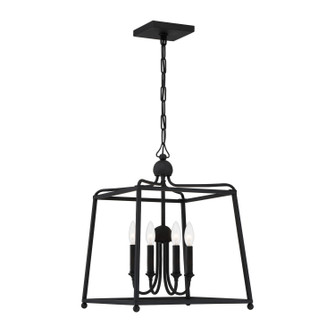 Sylvan Four Light Chandelier in Black Forged (60|2245BFNOSHADE)