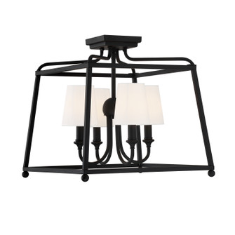 Sylvan Four Light Semi Flush Mount in Black Forged (60|2243BF)