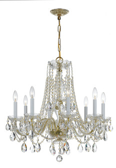 Traditional Crystal Eight Light Chandelier in Polished Brass (60|1138PBCLSAQ)