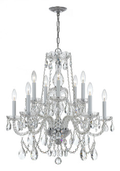 Traditional Crystal Ten Light Chandelier in Polished Chrome (60|1130CHCLS)