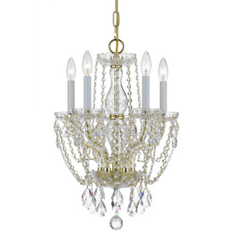 Traditional Crystal Five Light Mini Chandelier in Polished Brass (60|1129PBCLS)